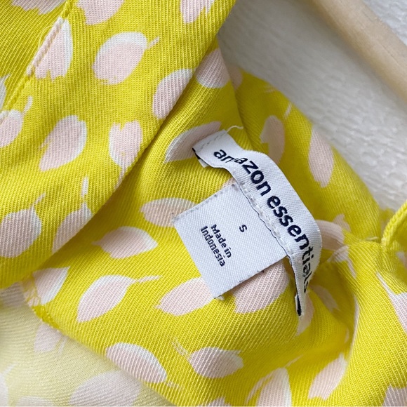 NWOT Pink Petal Print Yellow Midi Sundress with Pockets - Picture 7 of 15